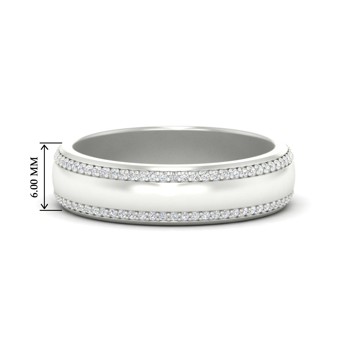 Beveled Edge Matte Eternity Mens Engagement Ring