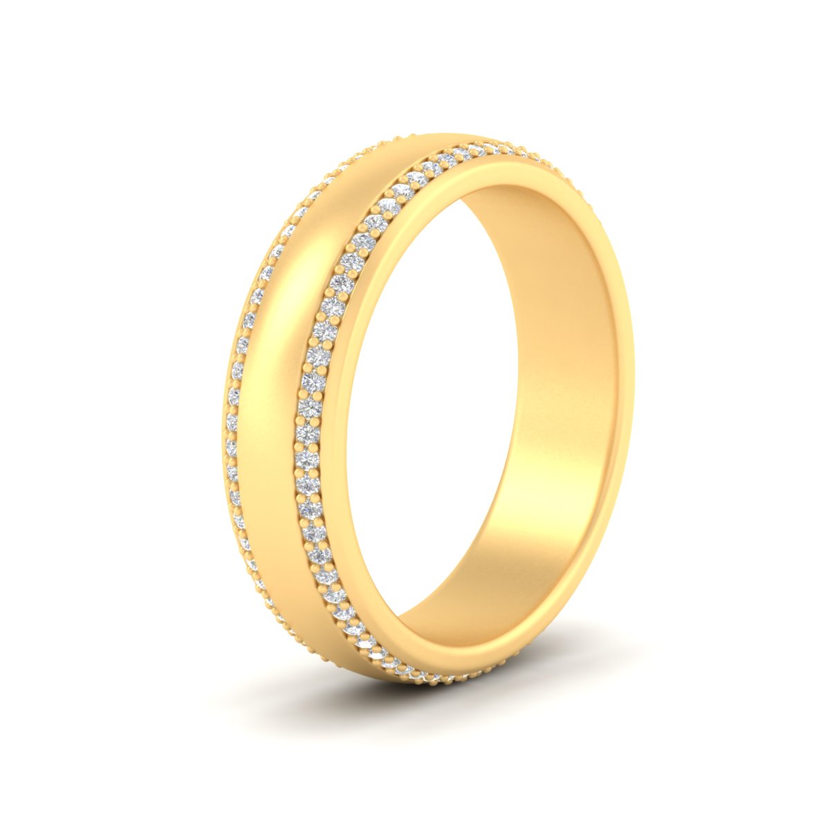 Beveled Edge Matte Eternity Mens Engagement Ring