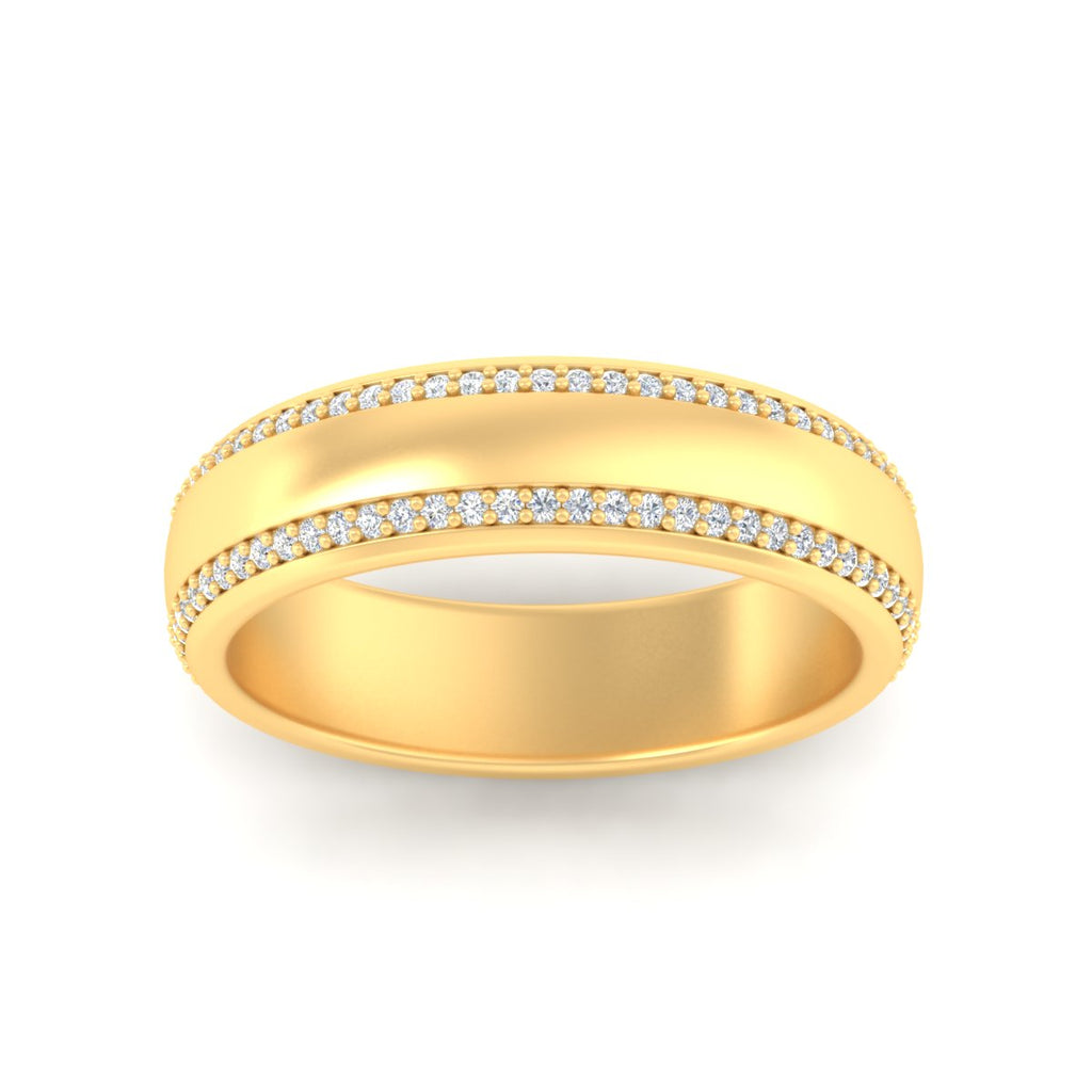 Beveled Edge Matte Eternity Mens Engagement Ring