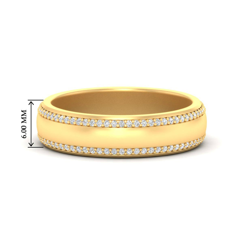 Beveled Edge Matte Eternity Mens Engagement Ring