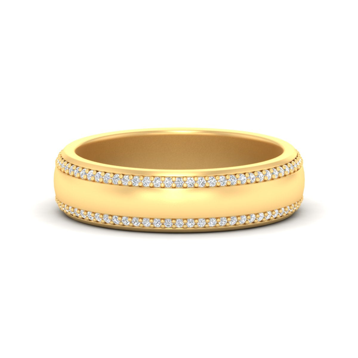 Beveled Edge Matte Eternity Mens Engagement Ring