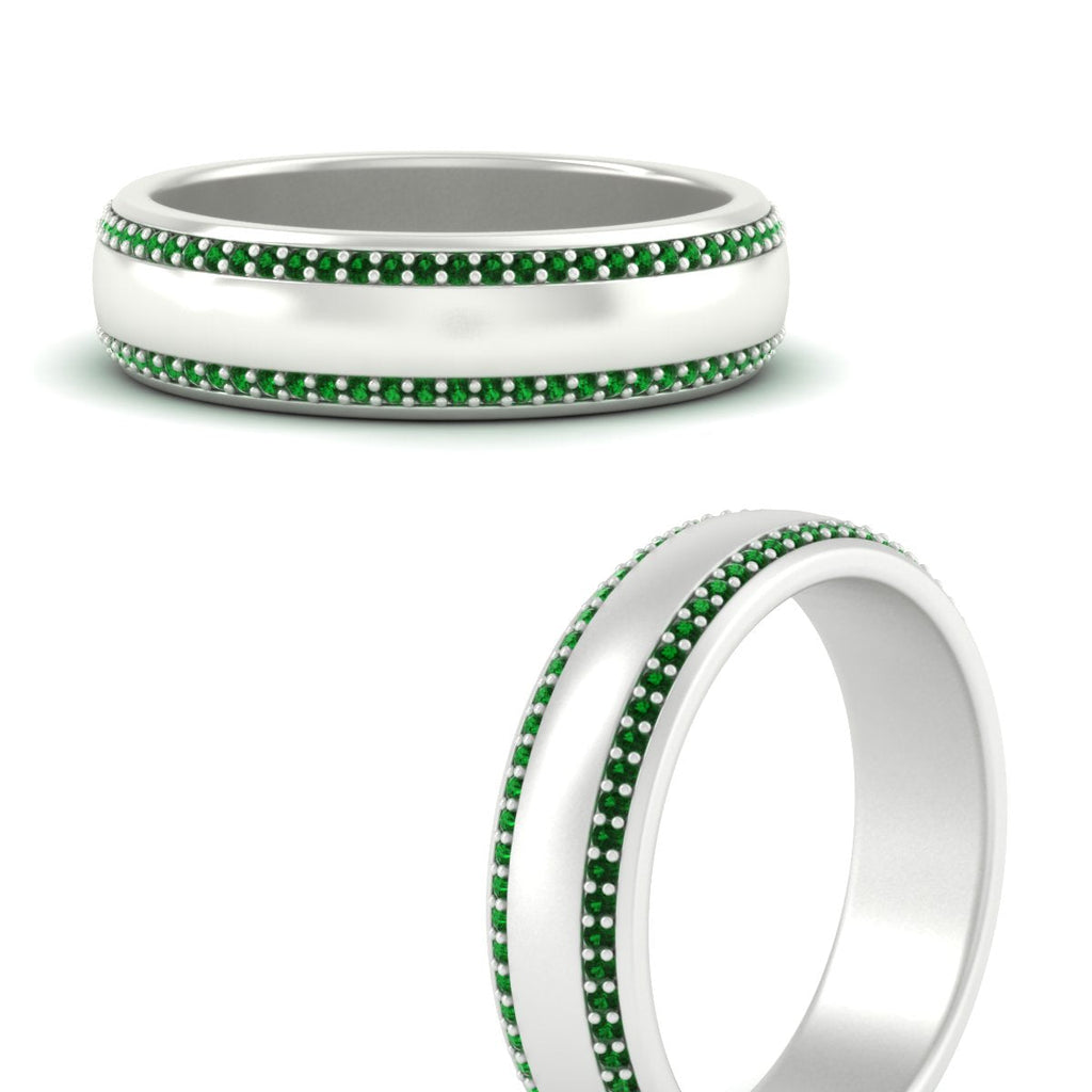 Beveled Edge Matte Eternity Mens Engagement Ring