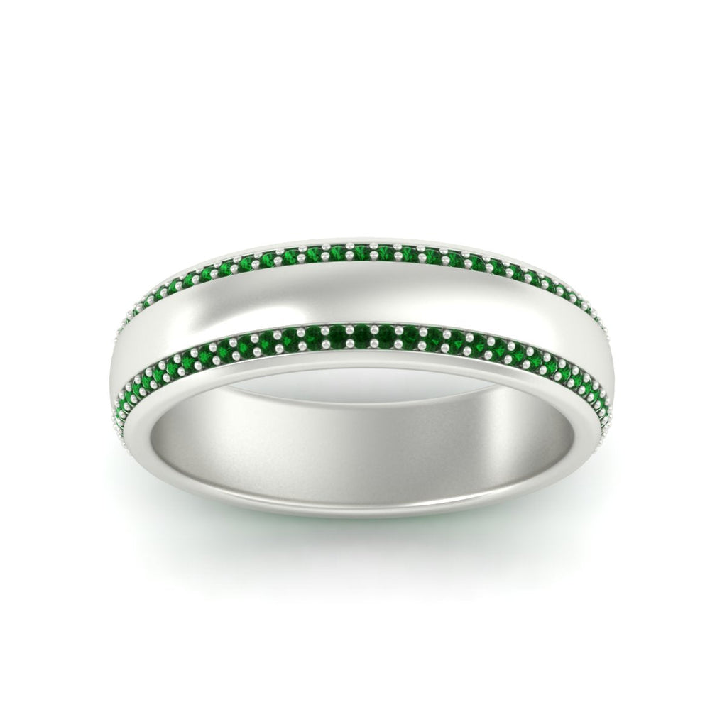 Beveled Edge Matte Eternity Mens Engagement Ring