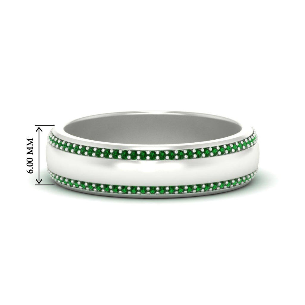Beveled Edge Matte Eternity Mens Engagement Ring