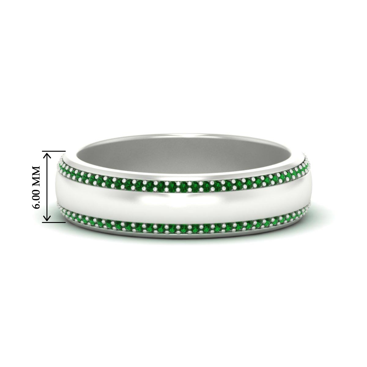 Beveled Edge Matte Eternity Mens Engagement Ring