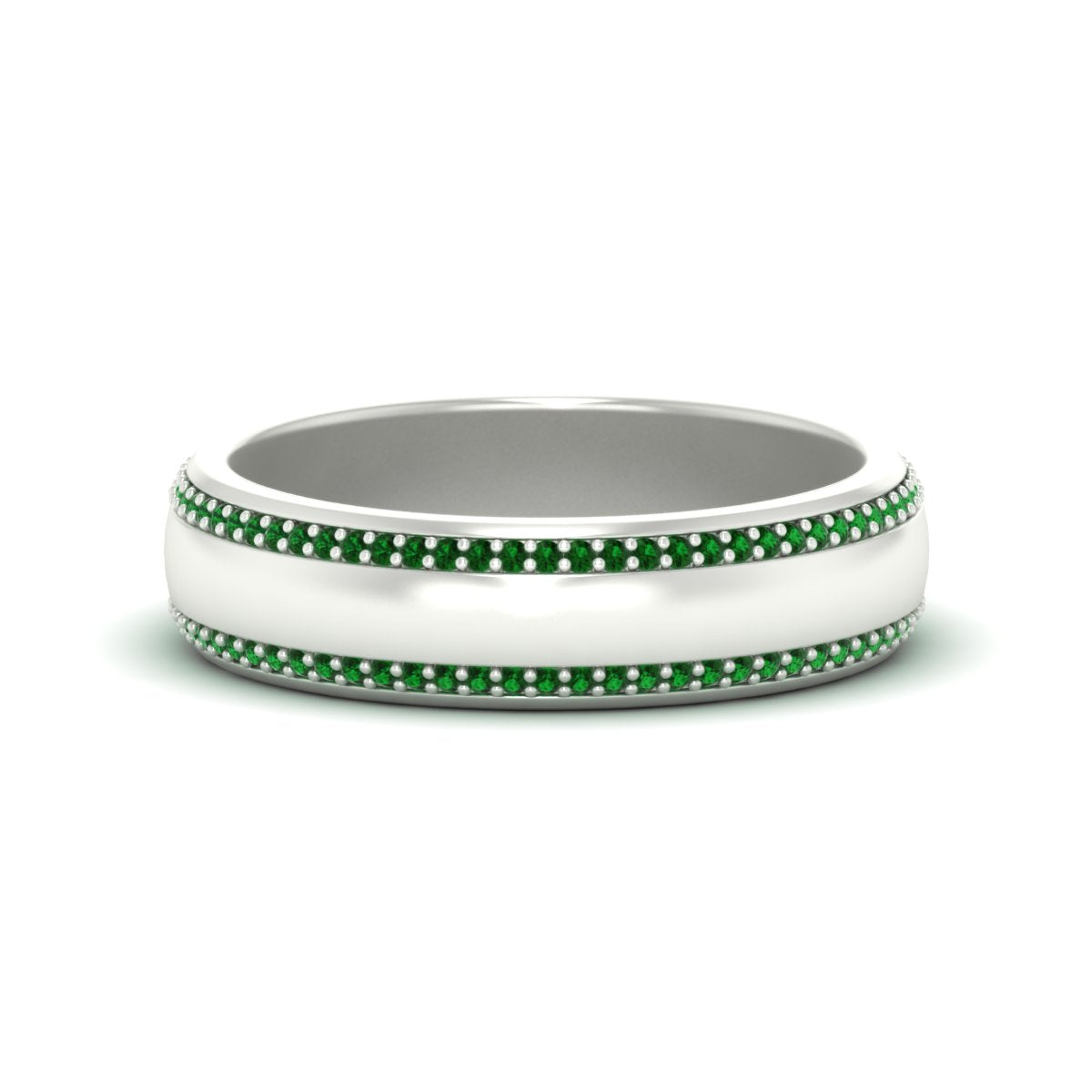 Beveled Edge Matte Eternity Mens Engagement Ring