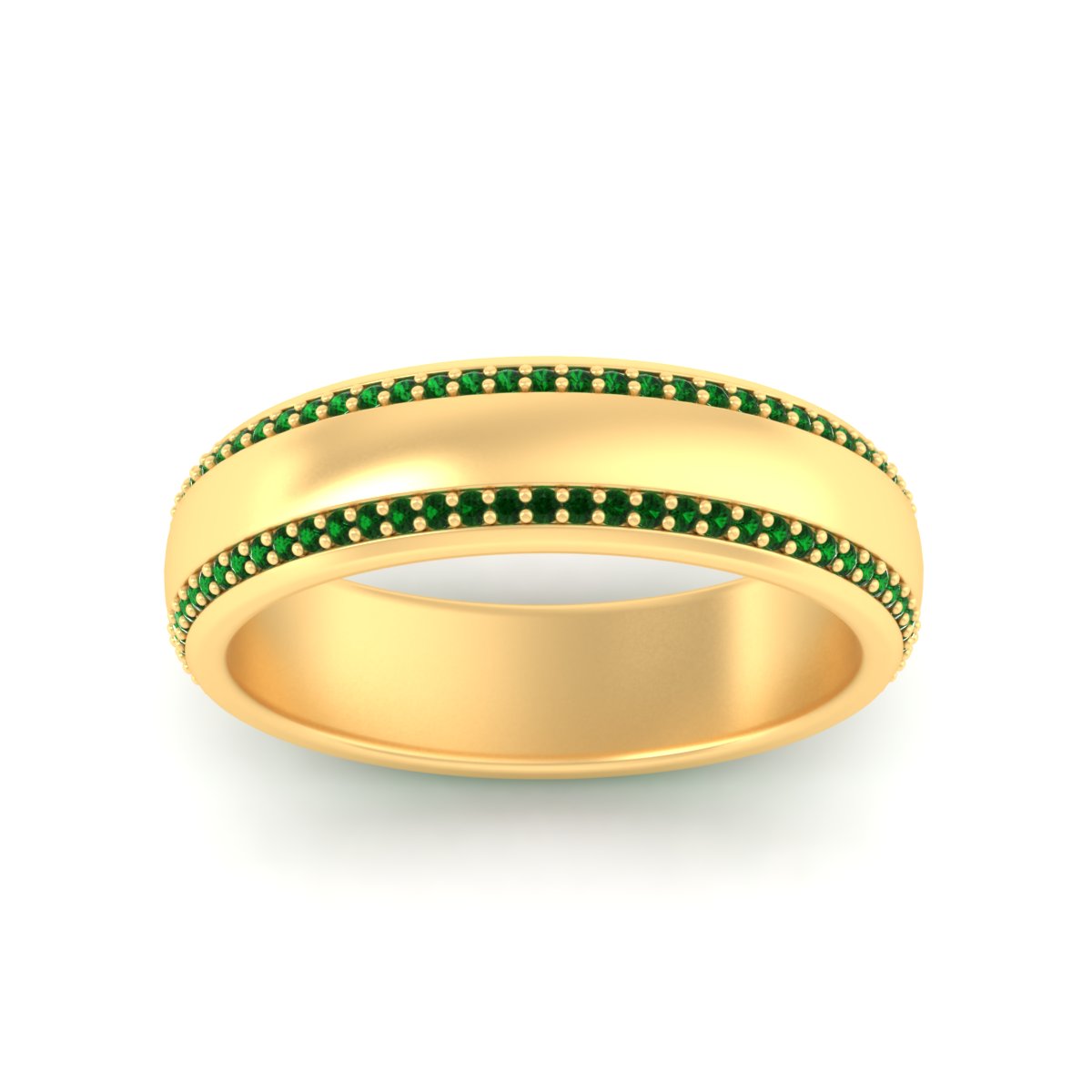 Beveled Edge Matte Eternity Mens Engagement Ring