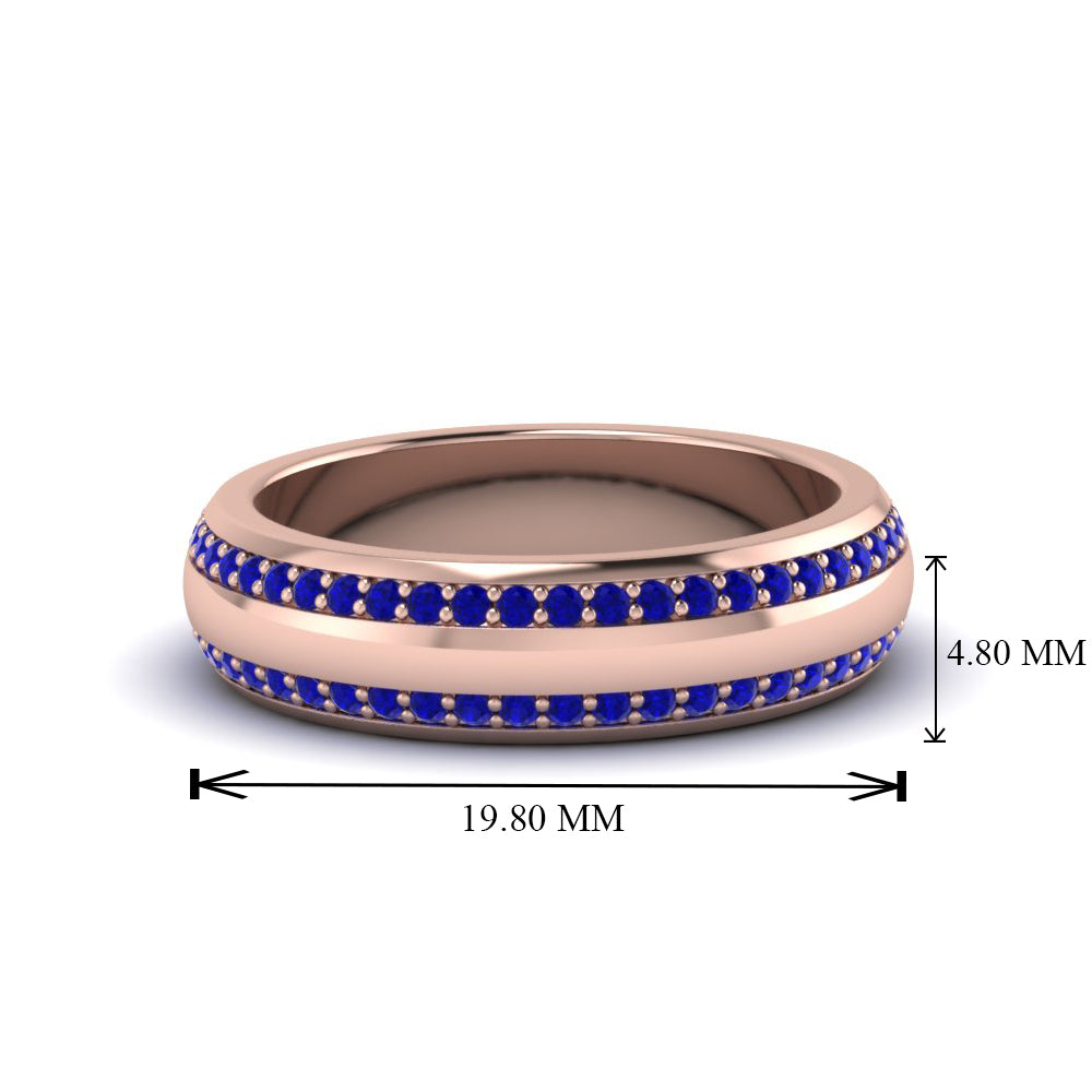 Beveled Edge Matte Eternity Mens Engagement Ring