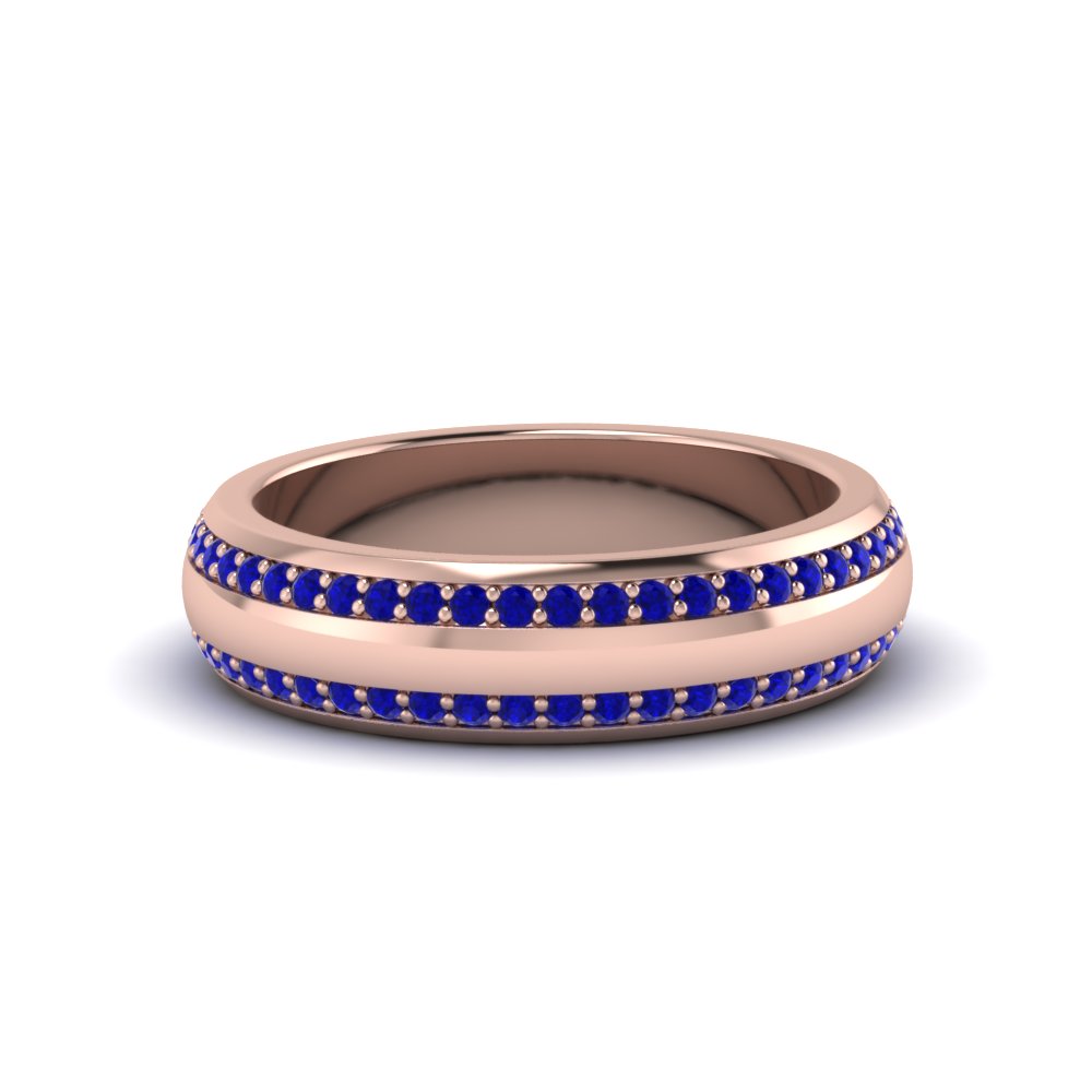 Beveled Edge Matte Eternity Mens Engagement Ring