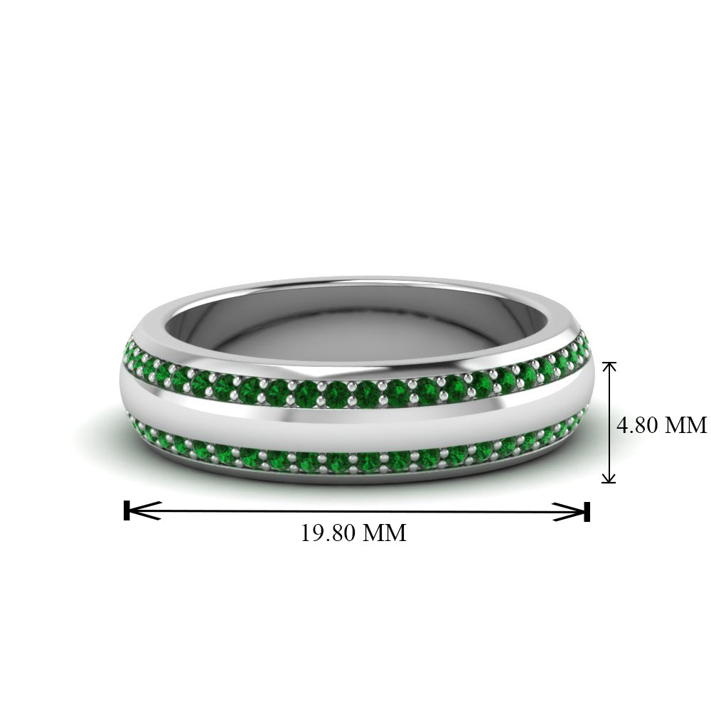 Beveled Edge Matte Eternity Mens Engagement Ring