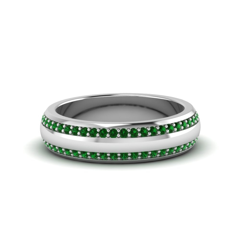 Beveled Edge Matte Eternity Mens Engagement Ring