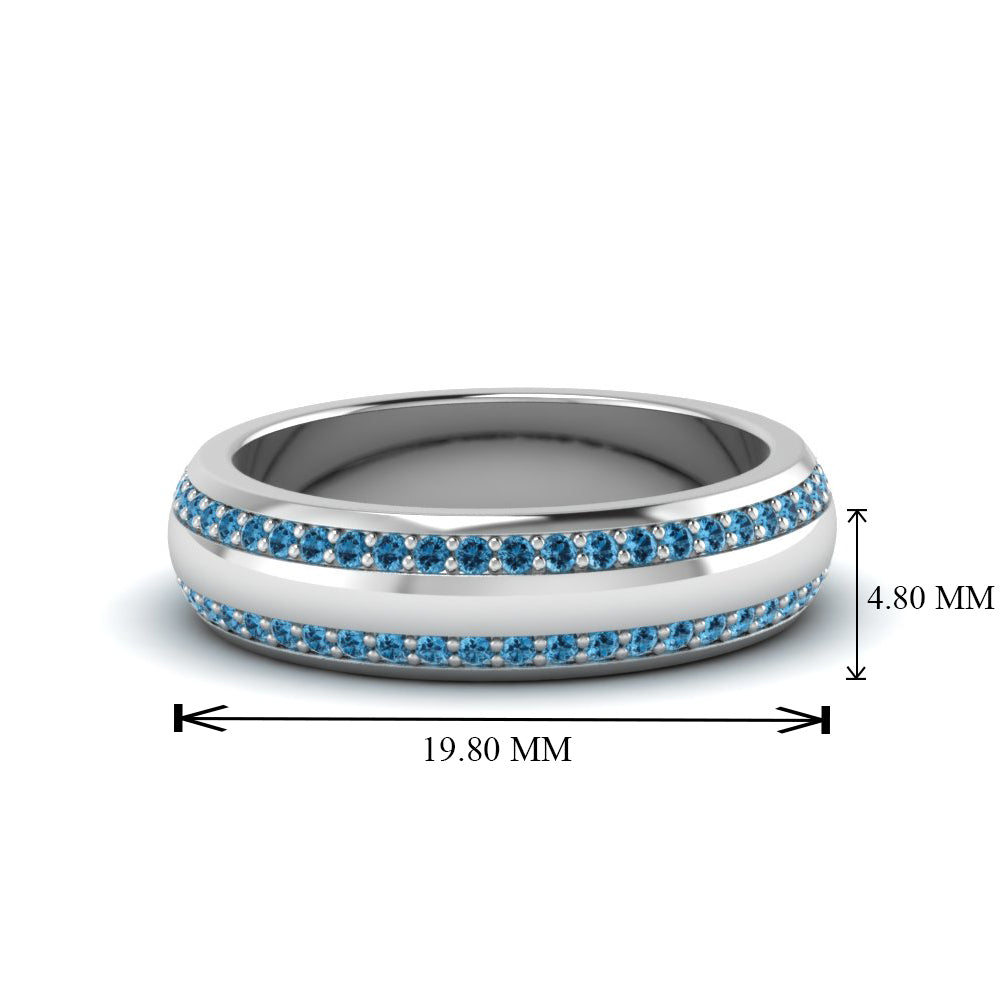 Beveled Edge Matte Eternity Mens Engagement Ring