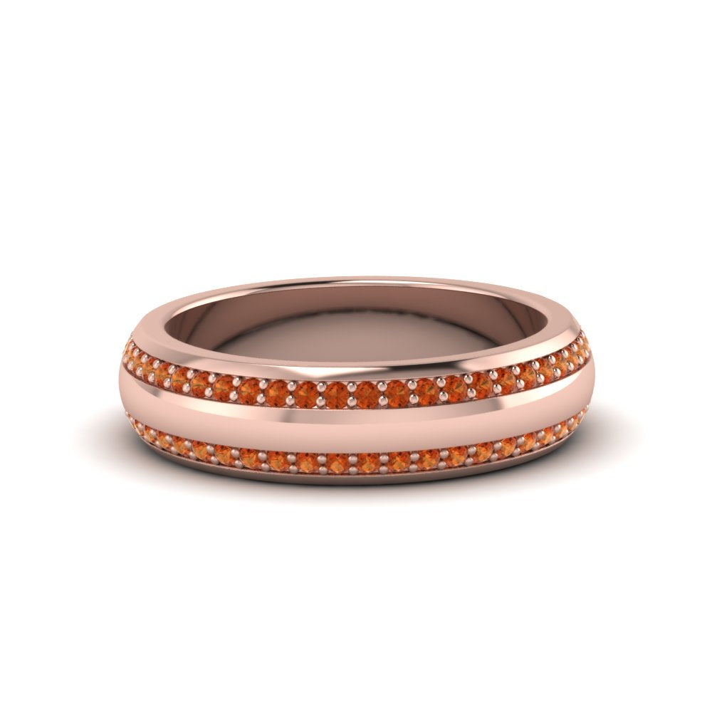 Beveled Edge Matte Eternity Mens Engagement Ring