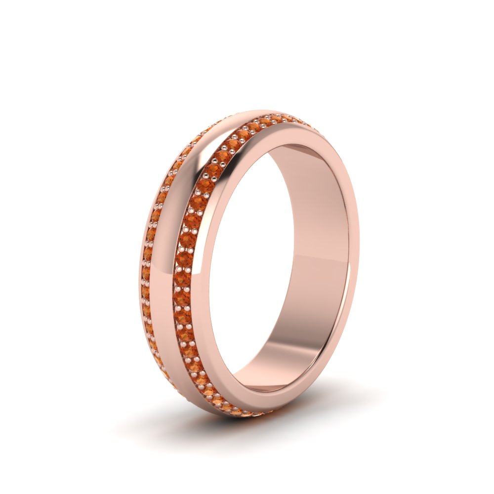 Beveled Edge Matte Eternity Mens Engagement Ring