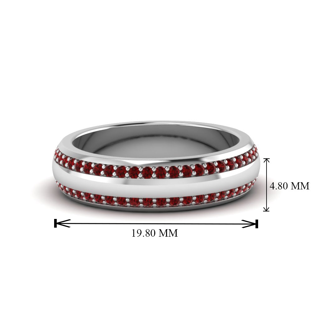 Beveled Edge Matte Eternity Mens Engagement Ring