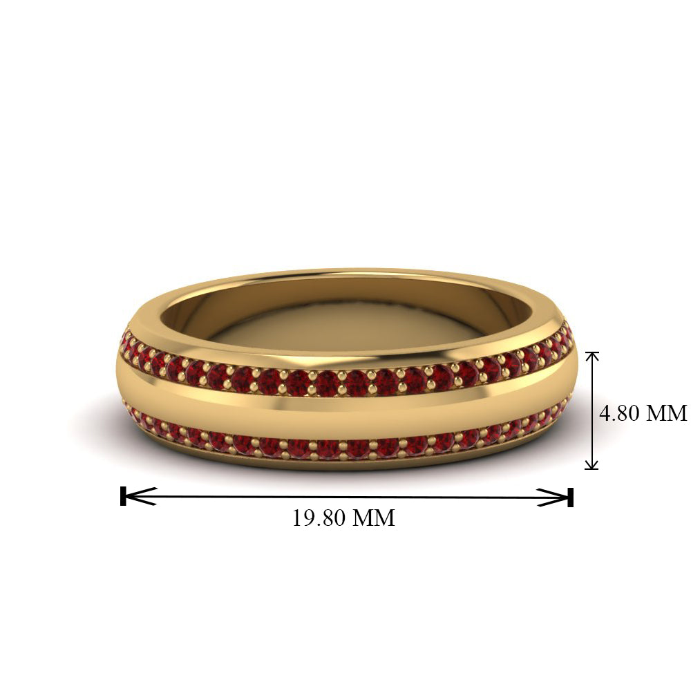 Beveled Edge Matte Eternity Mens Engagement Ring