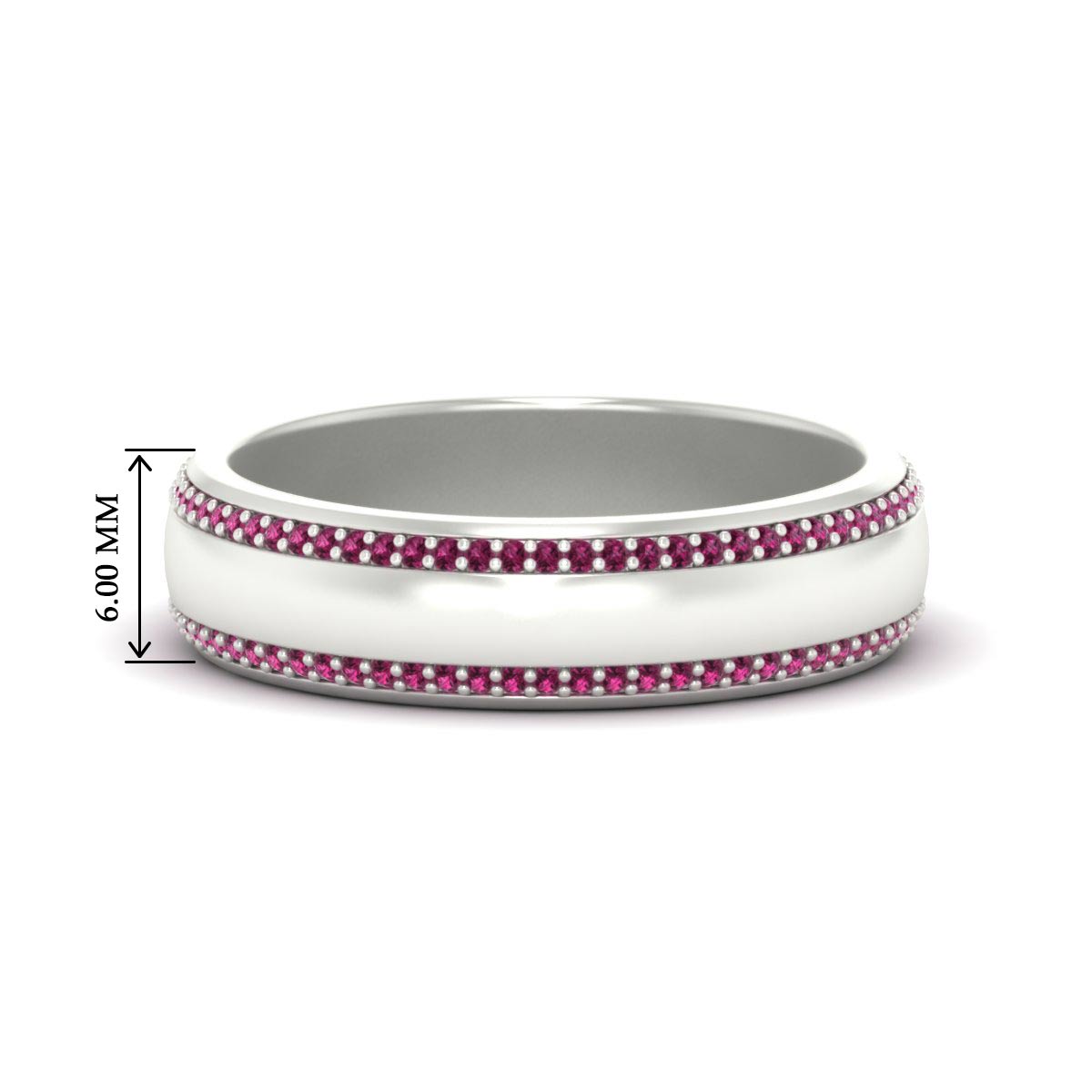 Beveled Edge Matte Eternity Mens Engagement Ring