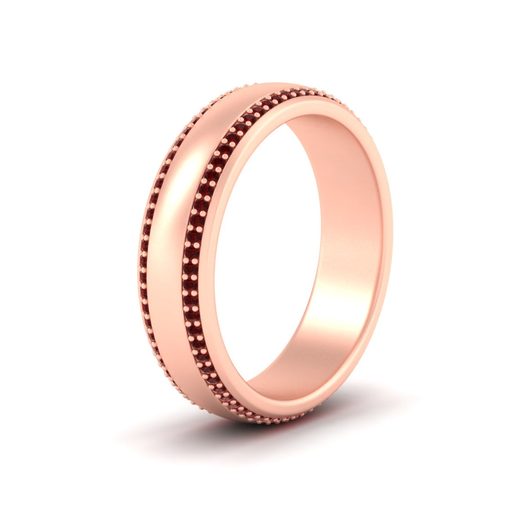 Beveled Edge Matte Eternity Mens Engagement Ring