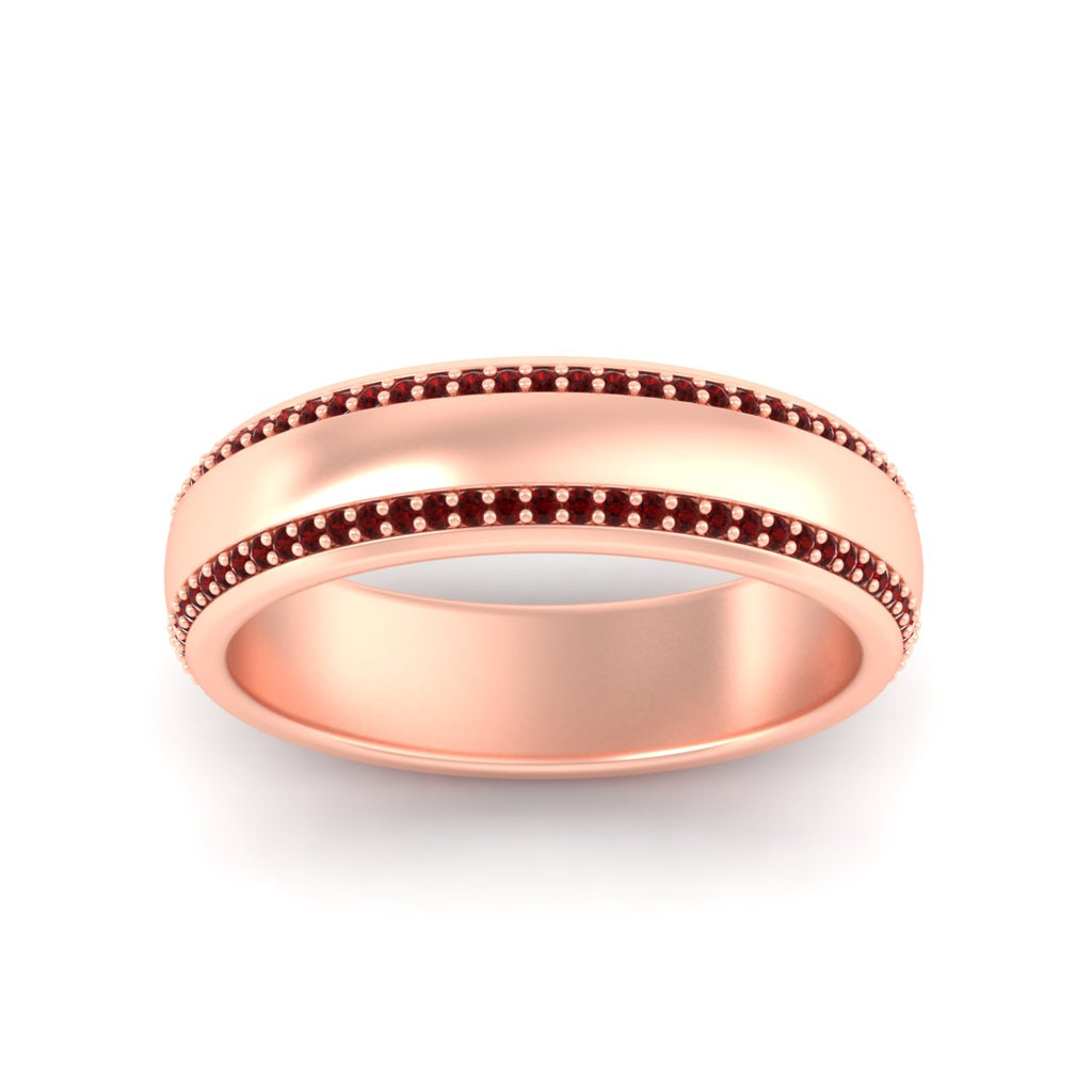 Beveled Edge Matte Eternity Mens Engagement Ring