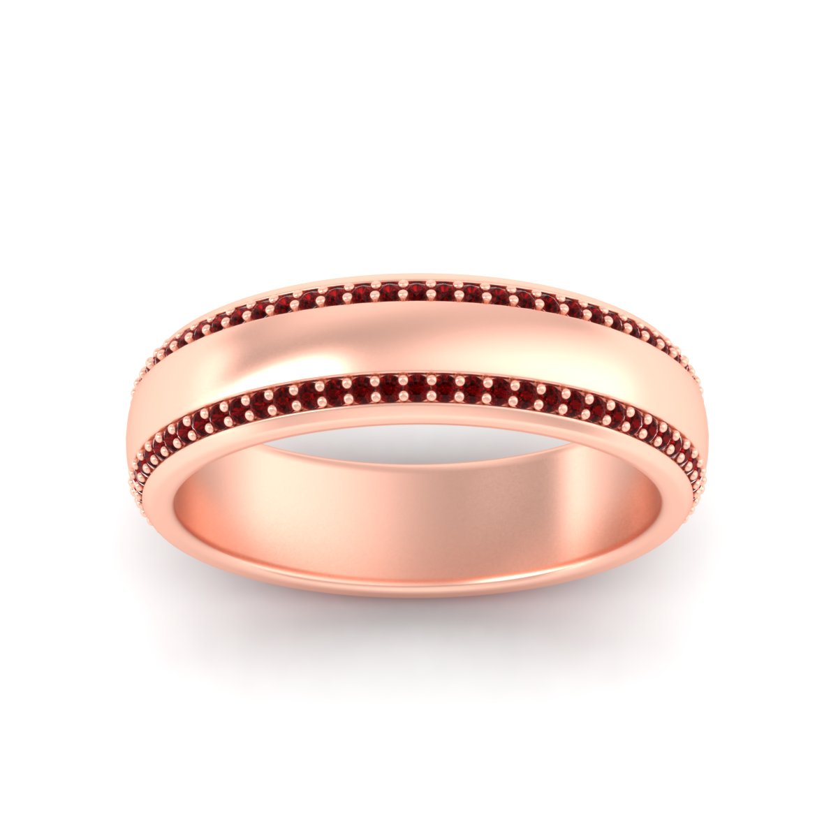 Beveled Edge Matte Eternity Mens Engagement Ring