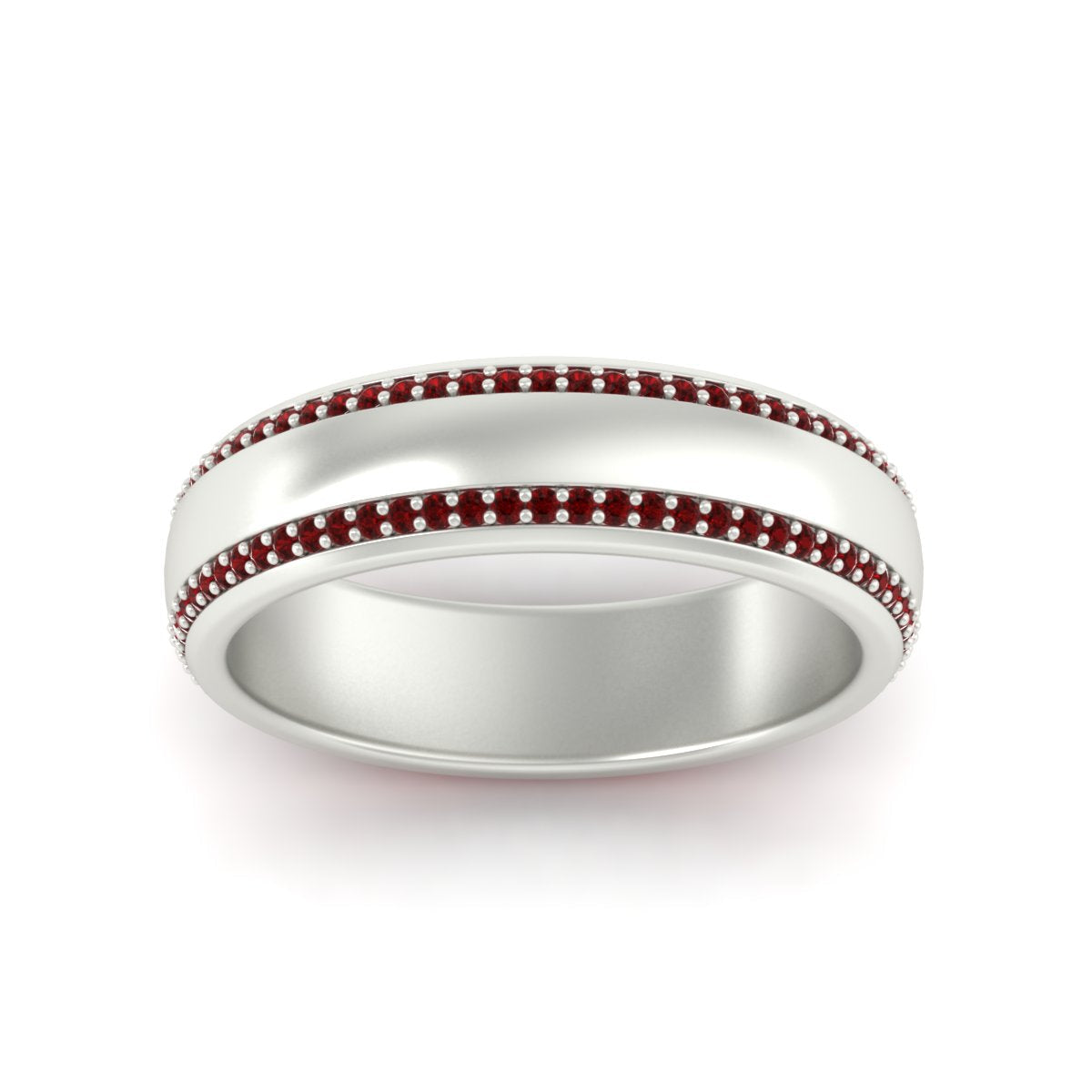 Beveled Edge Matte Eternity Mens Engagement Ring