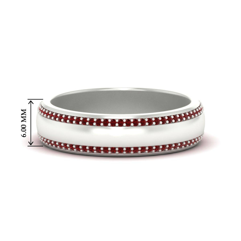 Beveled Edge Matte Eternity Mens Engagement Ring