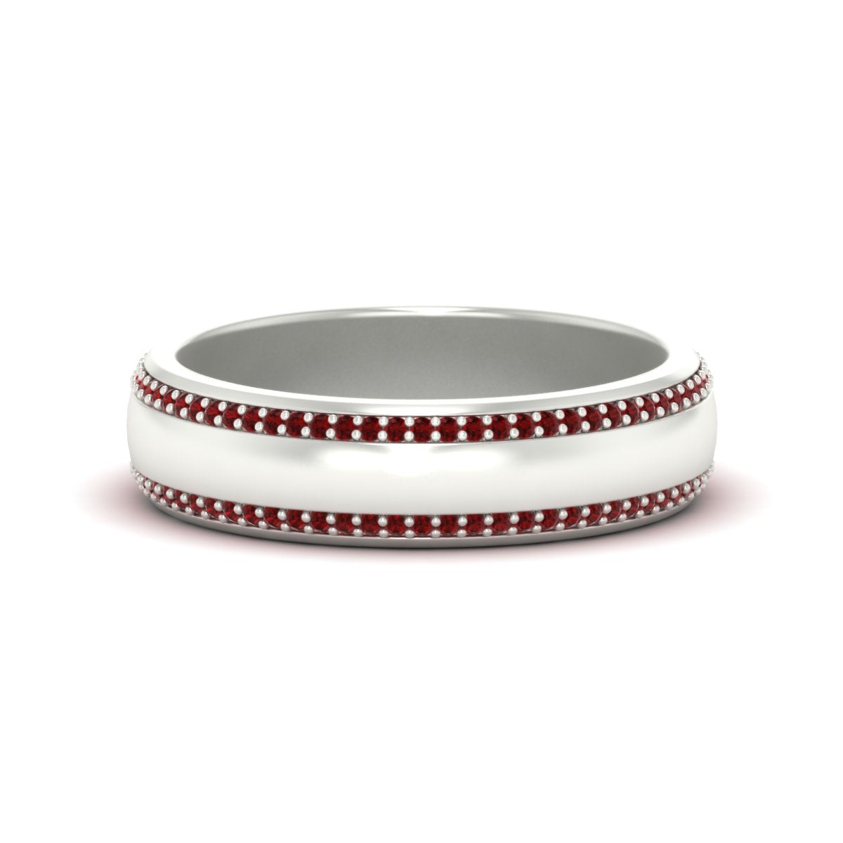Beveled Edge Matte Eternity Mens Engagement Ring