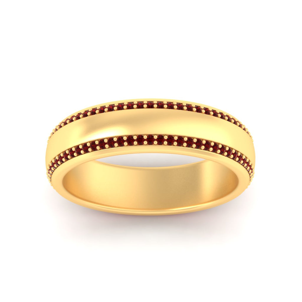 Beveled Edge Matte Eternity Mens Engagement Ring