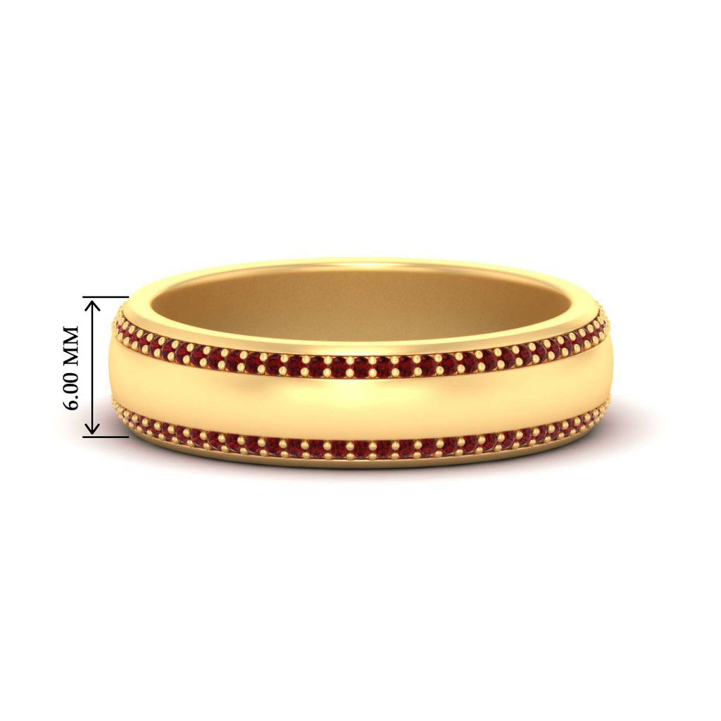 Beveled Edge Matte Eternity Mens Engagement Ring