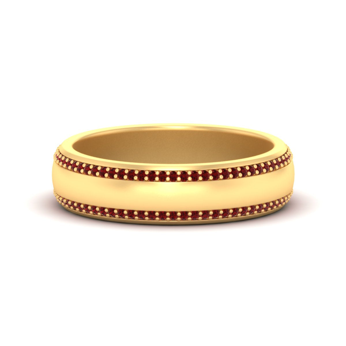 Beveled Edge Matte Eternity Mens Engagement Ring