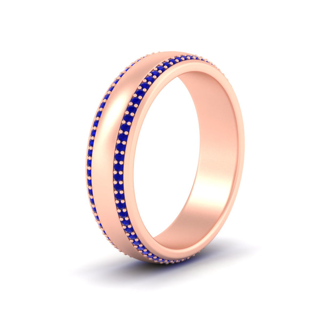 Beveled Edge Matte Eternity Mens Engagement Ring