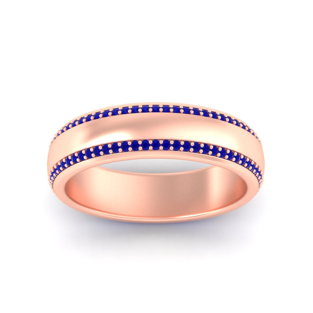 Beveled Edge Matte Eternity Mens Engagement Ring