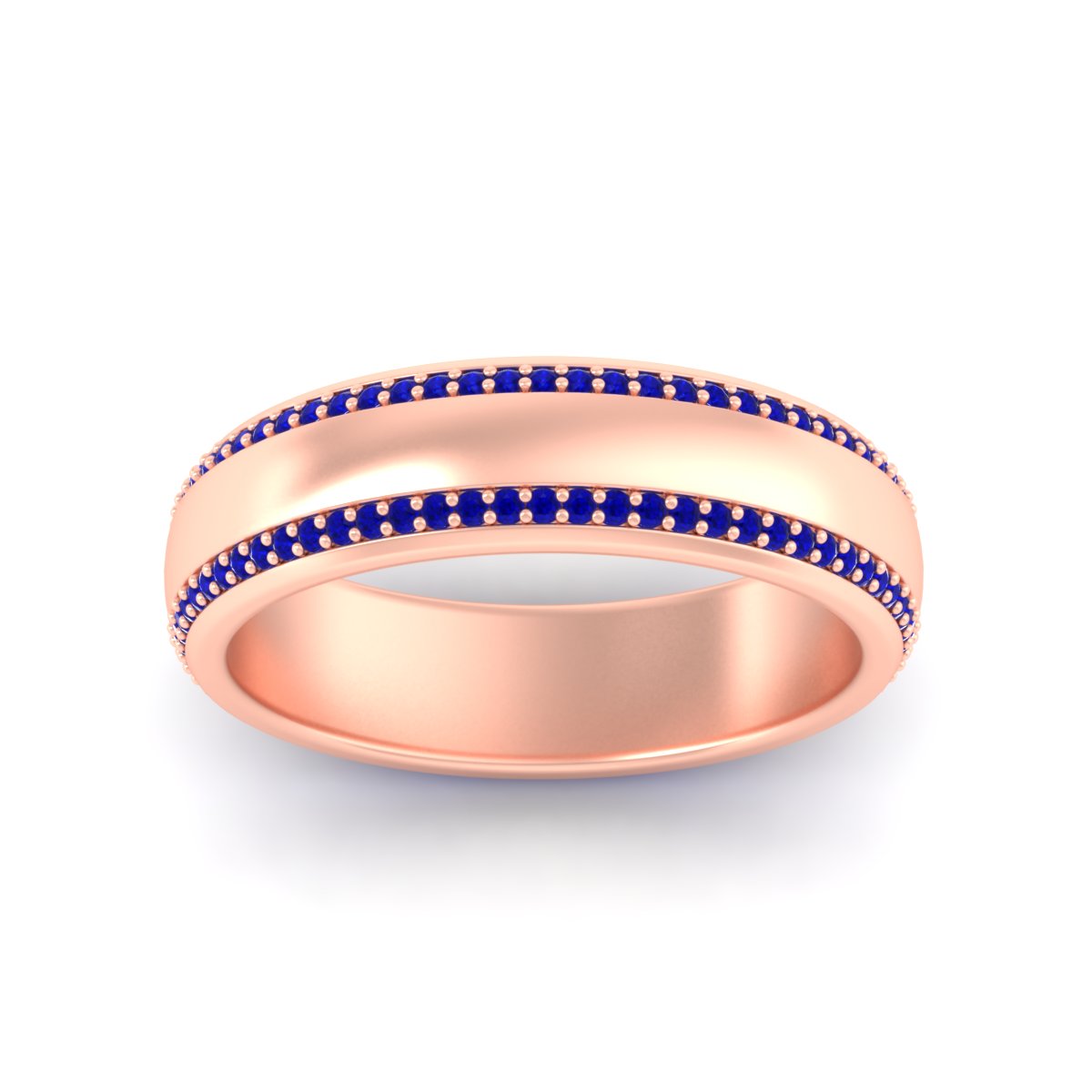 Beveled Edge Matte Eternity Mens Engagement Ring