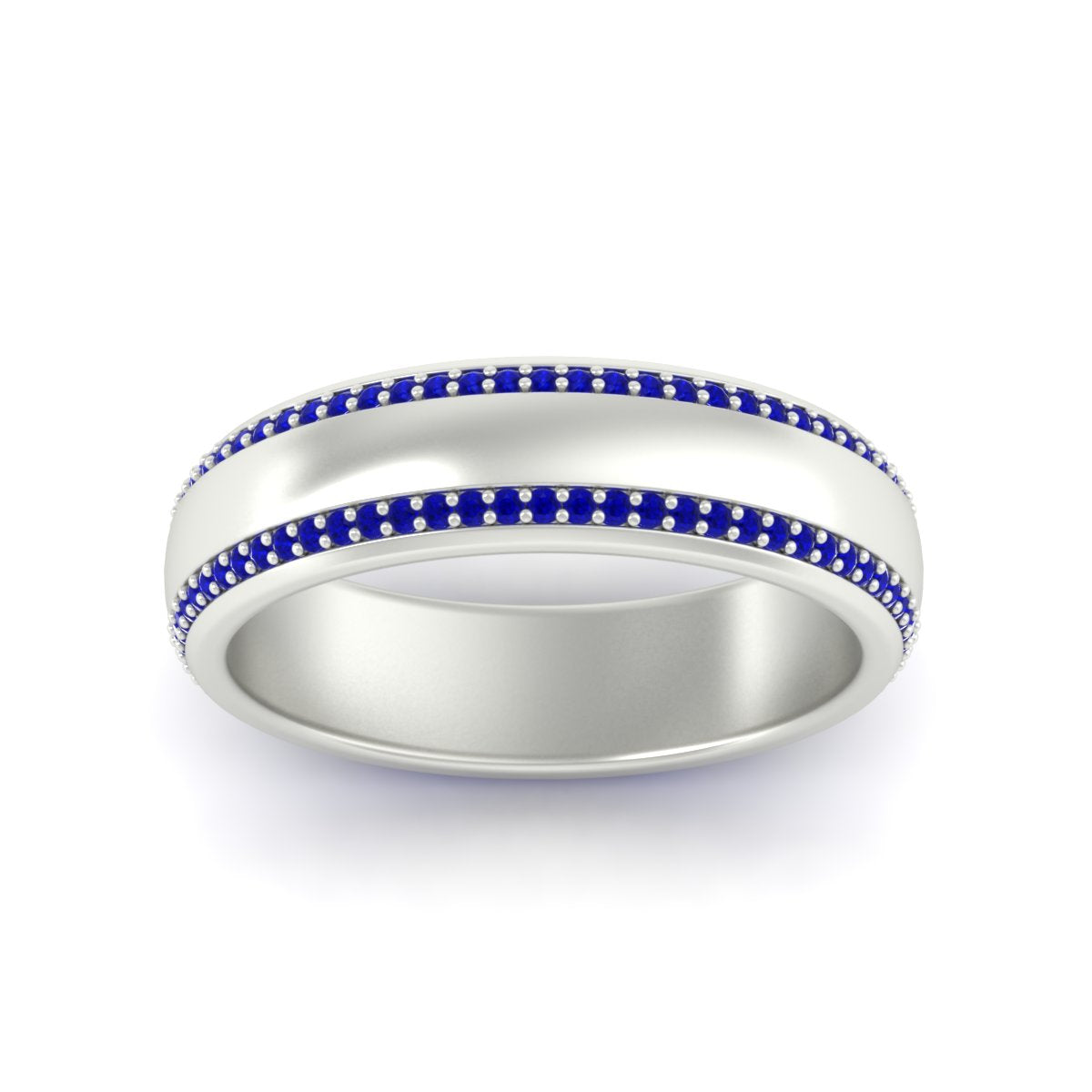 Beveled Edge Matte Eternity Mens Engagement Ring