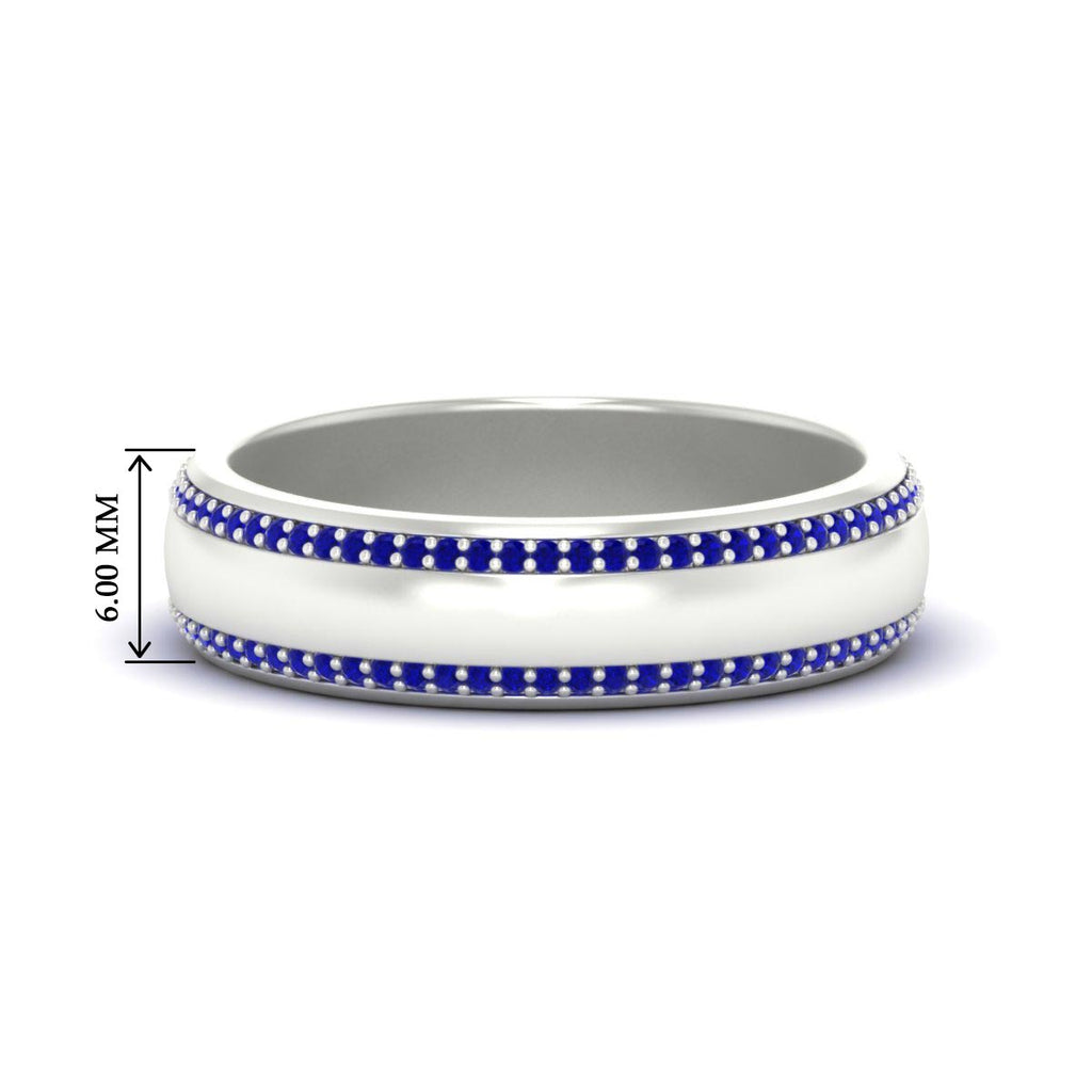 Beveled Edge Matte Eternity Mens Engagement Ring