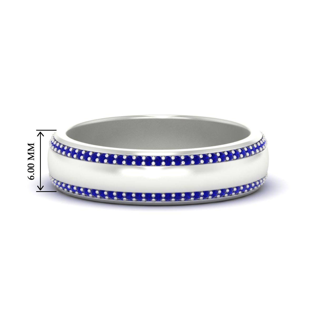 Beveled Edge Matte Eternity Mens Engagement Ring