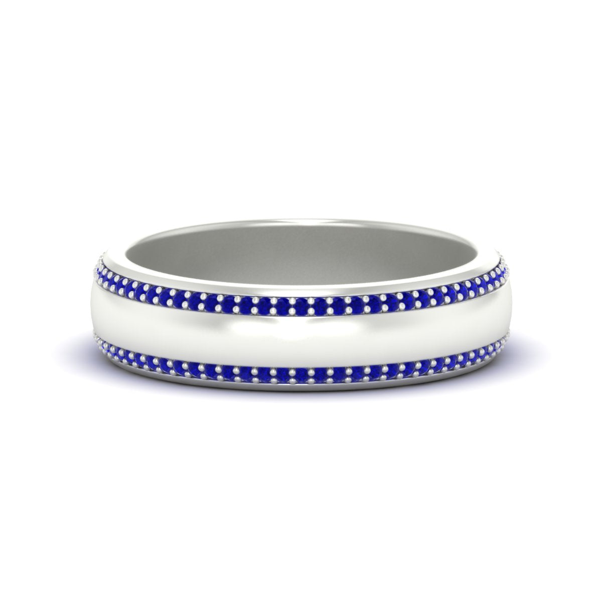 Beveled Edge Matte Eternity Mens Engagement Ring