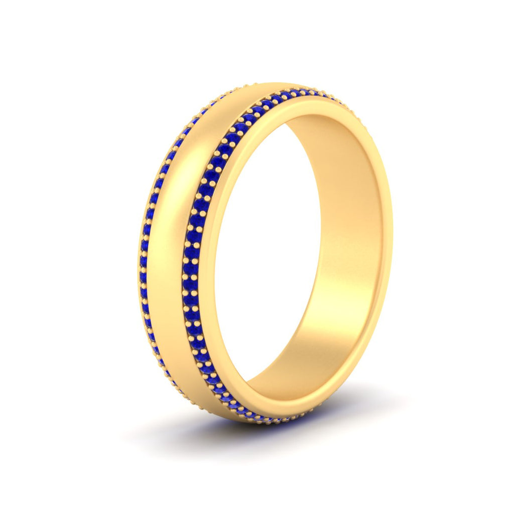 Beveled Edge Matte Eternity Mens Engagement Ring