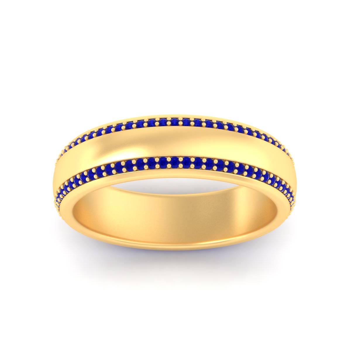 Beveled Edge Matte Eternity Mens Engagement Ring
