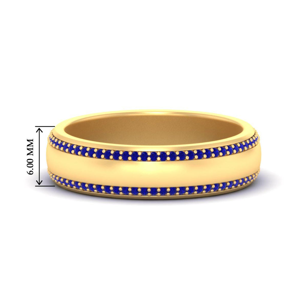 Beveled Edge Matte Eternity Mens Engagement Ring