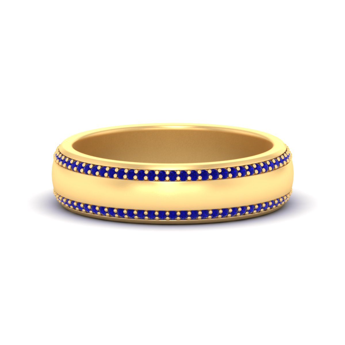 Beveled Edge Matte Eternity Mens Engagement Ring