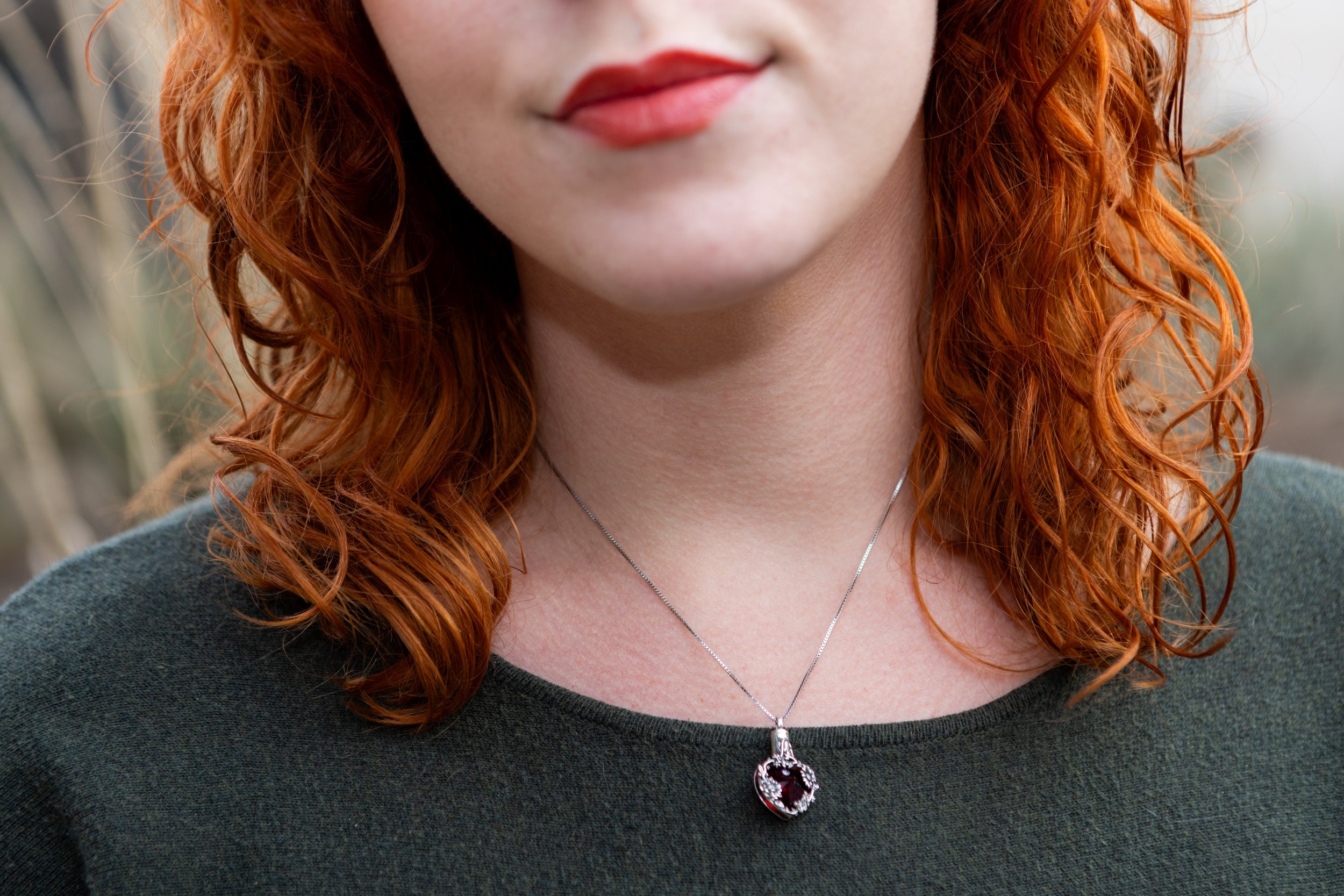 Ruby Rose Cremation Necklace | Necklace with Ashes | Wiccan Center