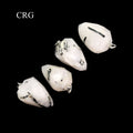 Rutilated Quartz Faceted Drop Pendant with Silver Bail (4 Pieces) Size 1 Inch