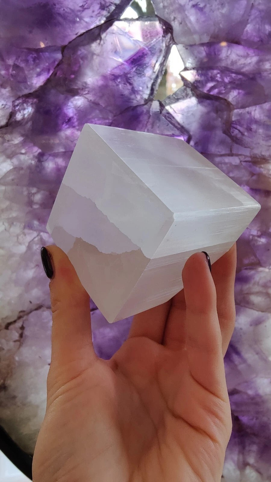 Selenite Standing Cube 5cm | Lapidary | Wiccan Center