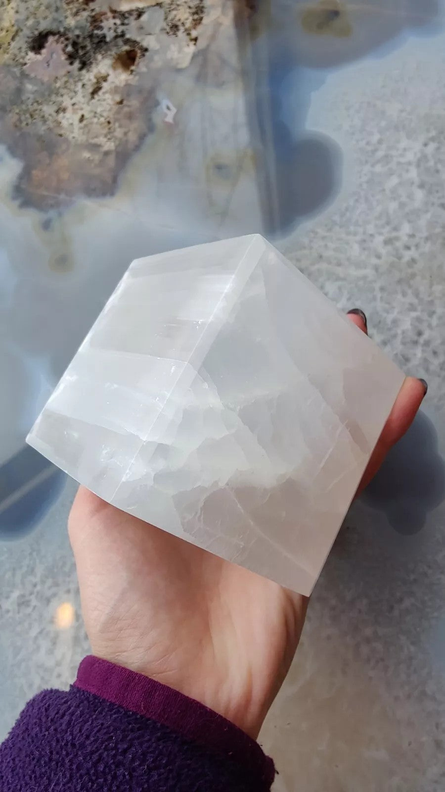 Selenite Standing Cube 7cm | Lapidary | Wiccan Center