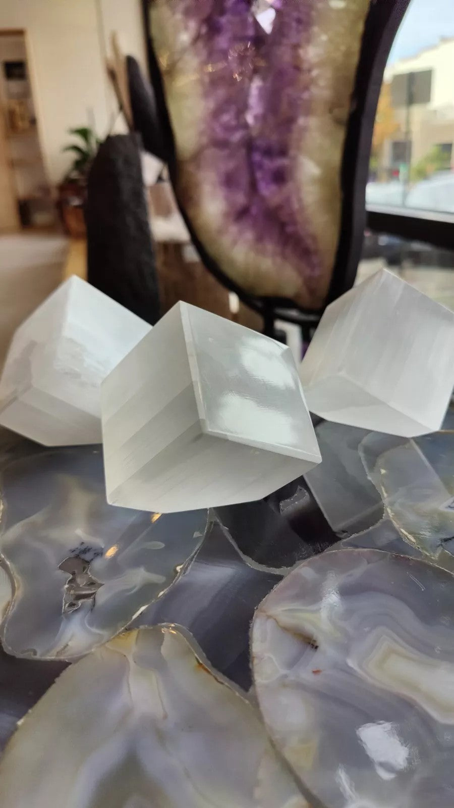 Selenite Standing Cube 5cm | Lapidary | Wiccan Center