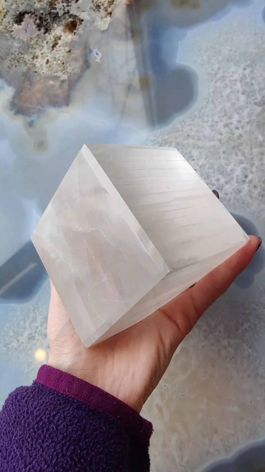 Selenite Standing Cube 7cm | Lapidary | Wiccan Center