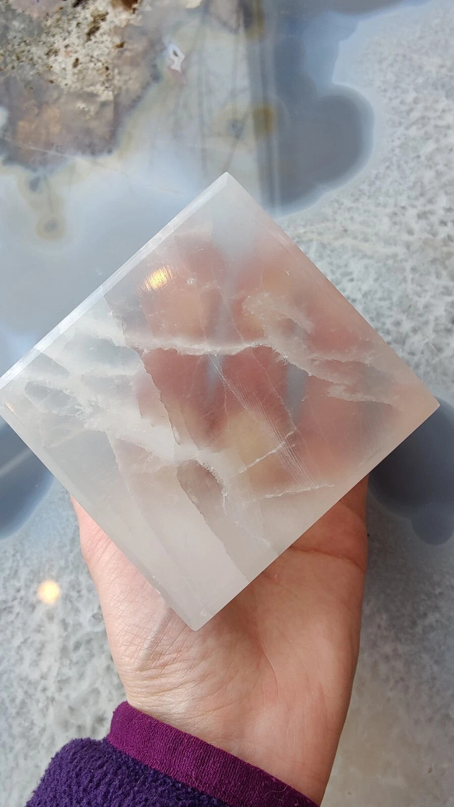 Selenite Standing Cube 7cm | Lapidary | Wiccan Center