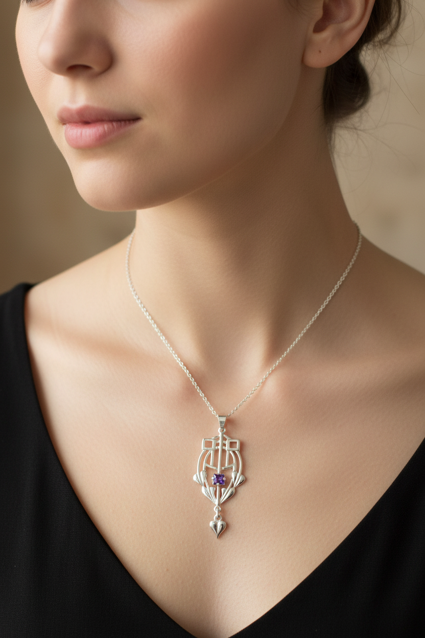 Scottish Mackintosh Thistle Necklace - Handmade in Scotland