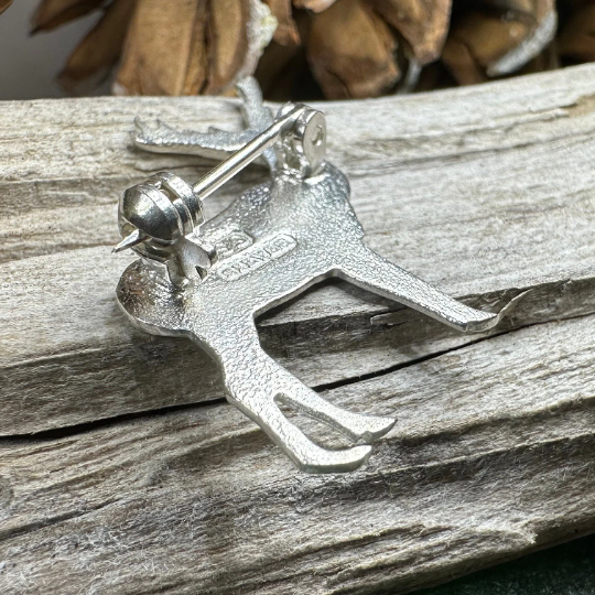 Sterling Silver Highland Stag Brooch - Handmade in Scotland | Brooch | Wiccan Center